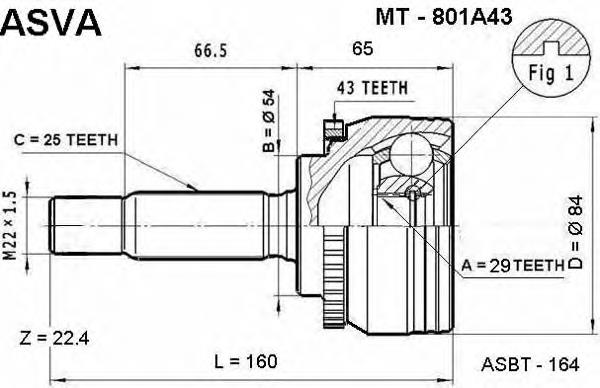 Junta homocinética externa dianteira Volvo 30819291