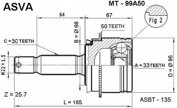 MR528640 Mitsubishi Junta homocinética externa dianteira