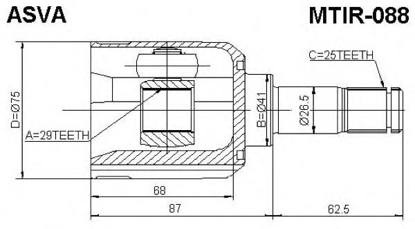 MN147088 Mitsubishi Junta homocinética interna dianteira direita