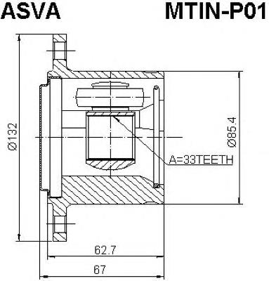 MR331258 Mitsubishi Junta homocinética interna dianteira direita