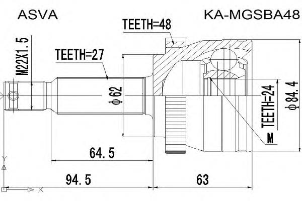 495912G200 Hyundai/Kia Junta homocinética externa dianteira