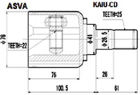 495921H010 Hyundai/Kia Junta homocinética interna dianteira