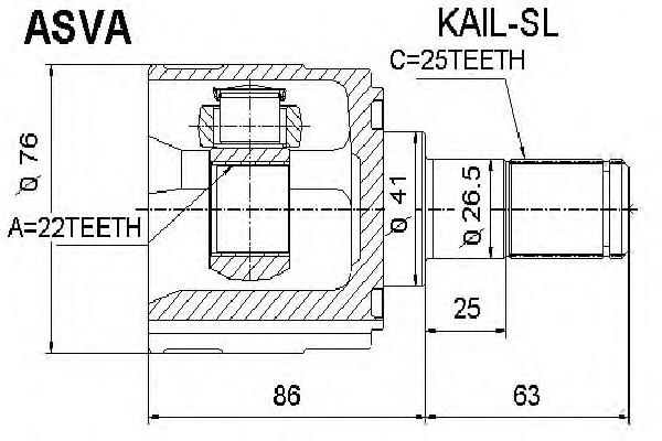 495361M001 Hyundai/Kia Junta homocinética interna dianteira esquerda