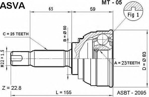 Junta homocinética externa dianteira Mitsubishi MB526377 preço, a partir de 21,75 USD