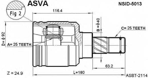 Junta homocinética interna dianteira esquerda 3920570J25 VAG