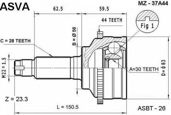 Junta homocinética externa dianteira Mazda GD172550X preço, a partir de 18,18 USD