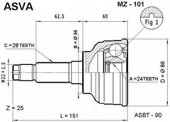Compre MZ101 Hyundai/Kia Junta homocinética externa dianteira