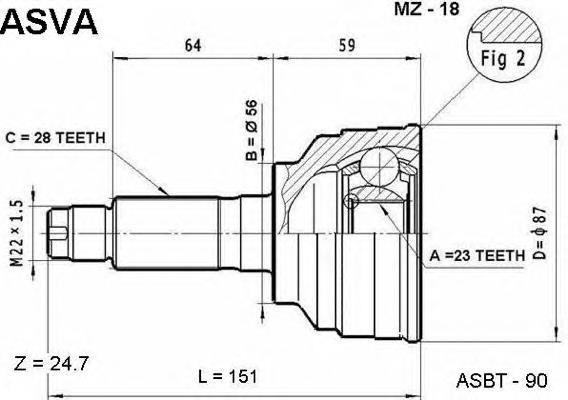 Compre GD1922510 Mazda Junta homocinética externa dianteira