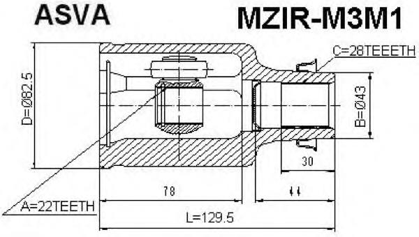 FG0122520 Mazda Junta homocinética interna dianteira direita