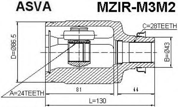 Junta homocinética interna dianteira direita Mazda GG2825500 preço, a partir de 143,61 USD
