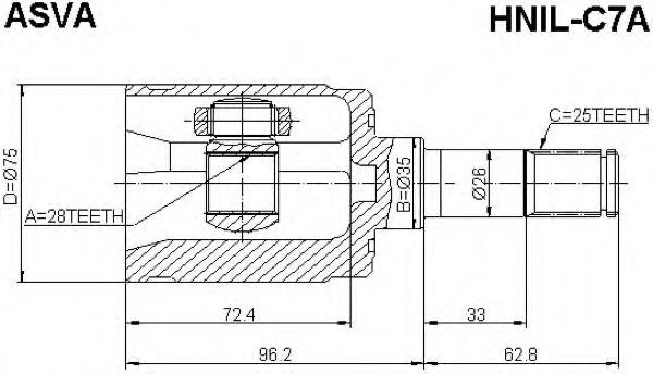 44310S5AJ00 Honda Junta homocinética interna dianteira esquerda