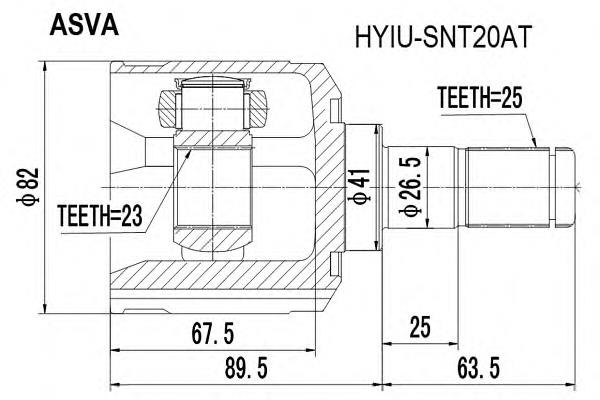 4950538C00 Hyundai/Kia Junta homocinética interna dianteira
