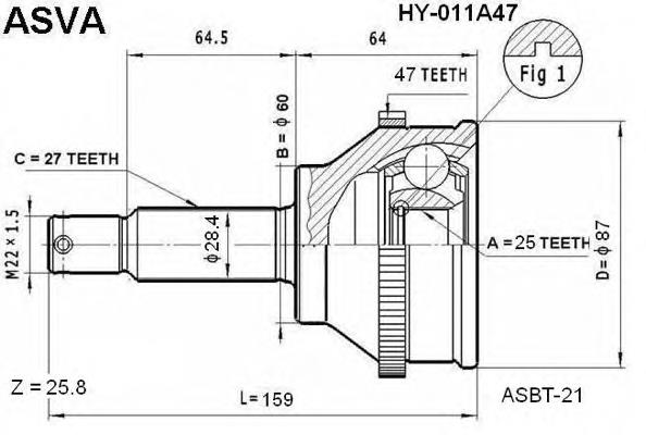4950038470 Hyundai/Kia Junta homocinética externa dianteira