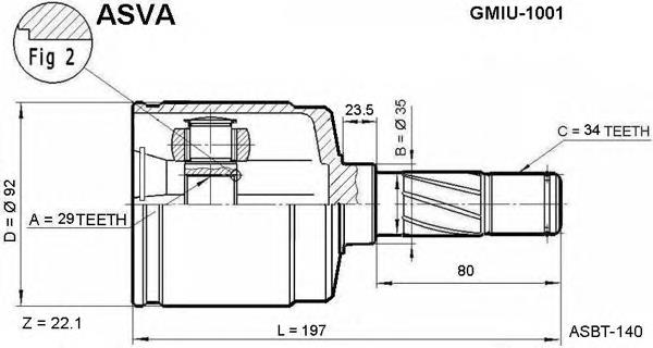 P510416 General Motors Junta homocinética interna dianteira