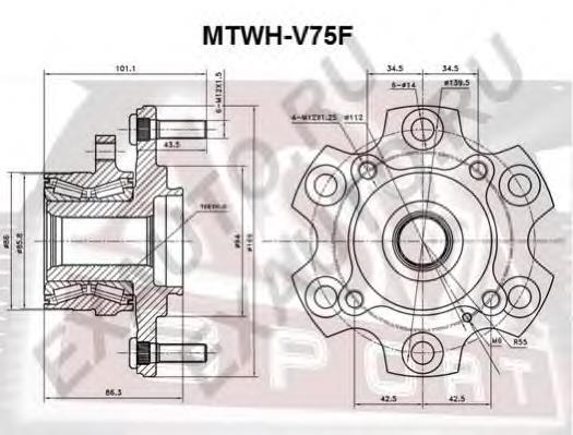 Cubo dianteiro MR455620 Mitsubishi