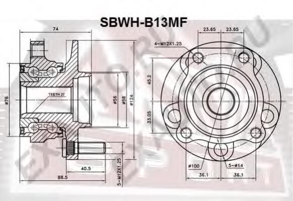 Cubo dianteiro Subaru 28373AG001 preço, a partir de 70,44 USD