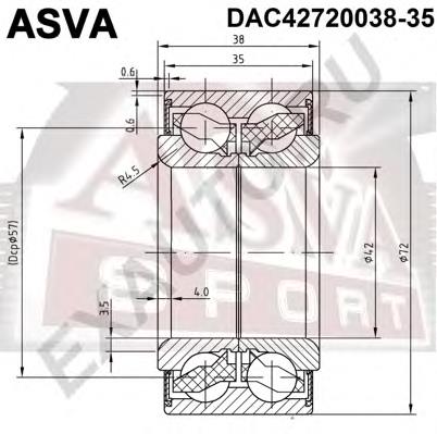 Rolamento de cubo dianteiro 28016AA011 Subaru