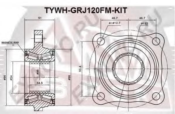 GH21380 GMB Rolamento de cubo dianteiro