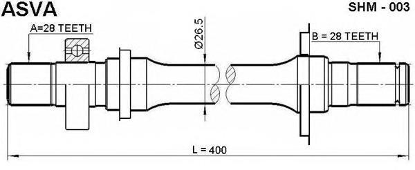 Veio de acionamento do semieixo intermédio Mazda GA2425700 preço, a partir de 4,07 USD