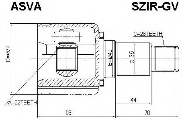 4411465J01 Suzuki Junta homocinética interna dianteira direita