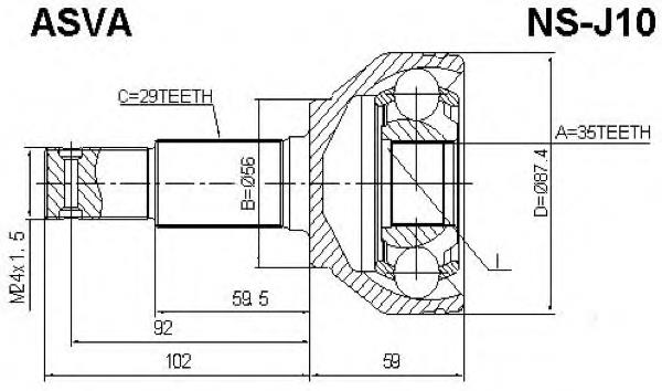 Junta homocinética externa dianteira Nissan/Infiniti C9211JA00A preço, a partir de 34,37 USD
