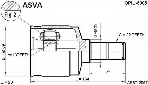 96567442 General Motors Junta homocinética interna dianteira