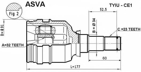 4340305010 Toyota Junta homocinética interna dianteira