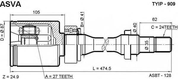 Junta homocinética interna dianteira direita Toyota 4303033041 preço, a partir de 89,13 USD