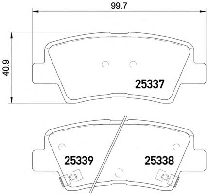 583022HA50 Hyundai/Kia Sapatas do freio traseiras de disco