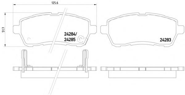 AE8Z2001C Ford Sapatas do freio dianteiras de disco