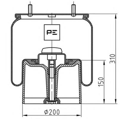 Coxim pneumático (suspensão de lâminas pneumática) do eixo Phoenix 1DK21K preço, a partir de 56,45 USD