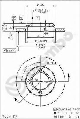 Compre 08574120 Brembo Disco do freio dianteiro