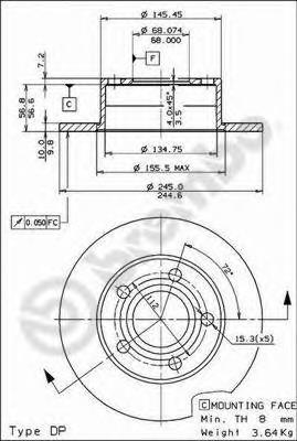 08574311 Brembo Disco do freio traseiro