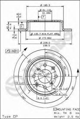 Compre 08571910 Brembo Disco do freio traseiro