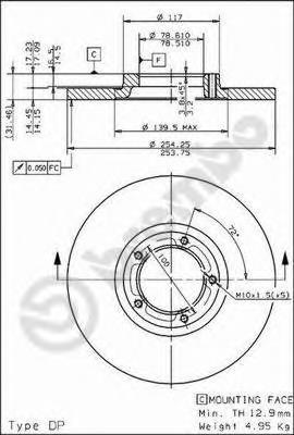 Disco do freio dianteiro Brembo 08501310
