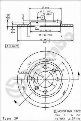 08533410 Brembo Disco do freio traseiro