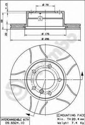 Compre 09692475 Brembo Disco do freio dianteiro