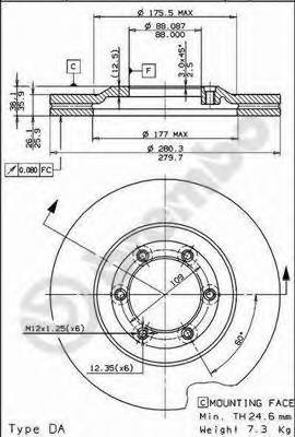 97034035 Opel Disco do freio dianteiro