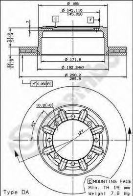 DP104C Japan Parts Disco do freio traseiro