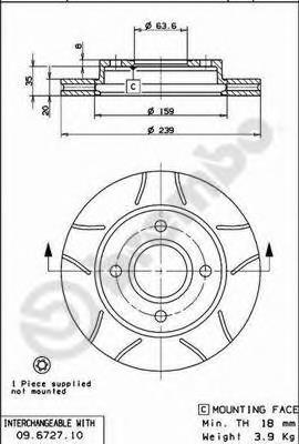 09672777 Brembo Disco do freio dianteiro