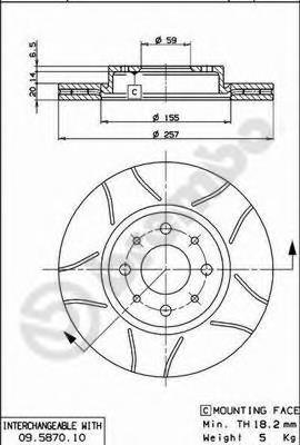 09587075 Brembo Disco do freio dianteiro