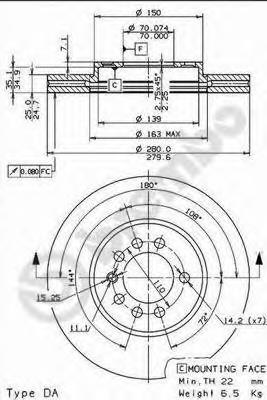 09762911 Brembo Disco do freio dianteiro