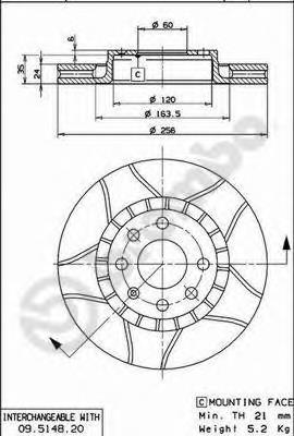 09514876 Brembo Disco do freio dianteiro
