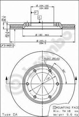 Disco do freio dianteiro 09519410 Brembo