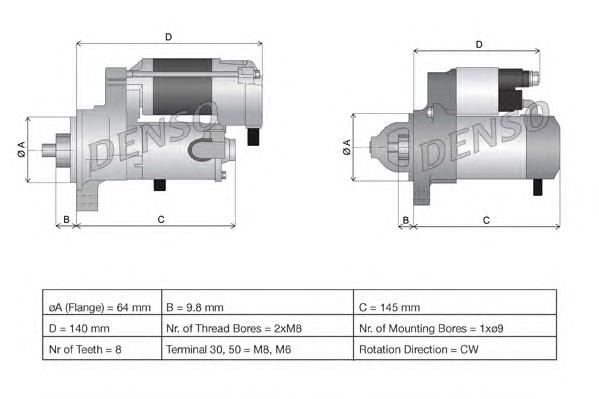 Motor de arranco 46796553 Fiat/Alfa/Lancia