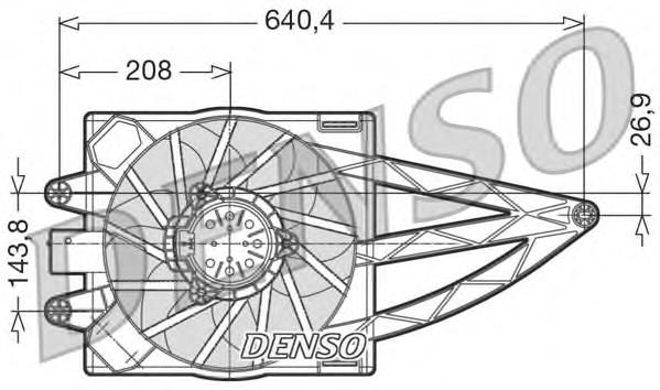 Difusor do radiador de esfriamento, montado com motor e roda de aletas 51732070 Fiat/Alfa/Lancia