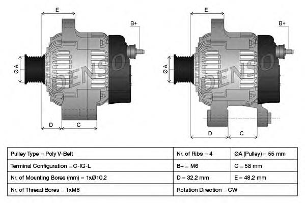 DAN1007 Denso Gerador