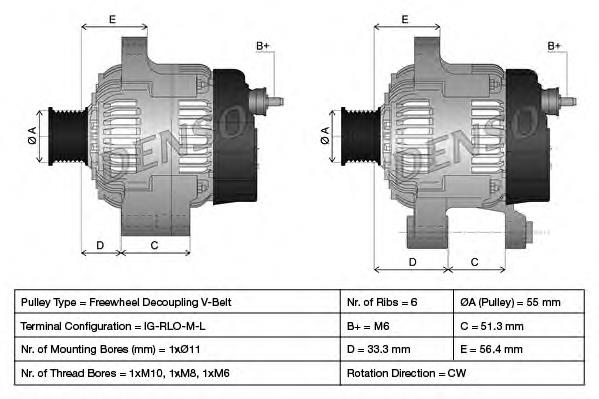 Gerador Toyota 270600T18184 preço, a partir de 158,34 USD