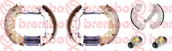K24062 Brembo Sapatas do freio traseiras de tambor, montadas com cilindros, kit