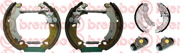 Sapatas do freio traseiras de tambor, montadas com cilindros, kit Open Parts BSK206800